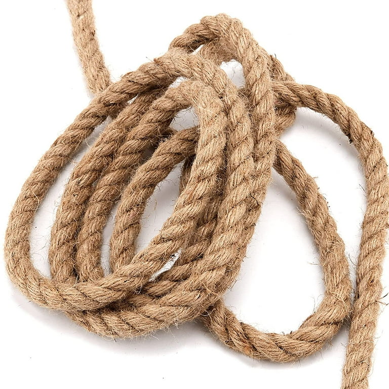 Jute Rope 1-1/4 Inch x 100 Feet Natural Jute String Twine Twisted Manila  Rope Burlap Rope 