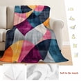 thumbnail image 5 of Colorful Abstract Blanket Soft Cozy Warm Throw Blanket for Couch, Plush Fuzzy Flannel Fleece Blankets for Sofa, Modern Geometric Vintage Bed Blankets Lightweight Gifts for Women, 50"x80", 5 of 9