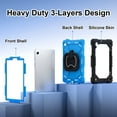 thumbnail image 3 of Case for Samsung Galaxy Tab A9 8.7 Inch 2023 Model (SM-X110/X115/X117) Contrast Color Multi-functional Cover With 360 Rotating Stand and Shoulder Strap, 3 of 8