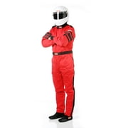 RaceQuip 120015RQP 120 Series 1-Pc Driving Suit SFI 3.2A/5 Red/Black Stripe Large