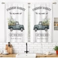 thumbnail image 5 of Farmhouse Truck Wooden Flower Small Kitchen Curtains Rustic Eucalyptus Window Treatment Country Floral Cafe Short Curtains for Bathroom Dining Laundry Room Tier Treatment Drapes, 5 of 5
