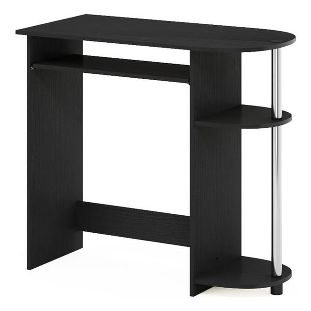 Pemberly Row Easy Assembly Computer Desk in Stainless Steel Tubes