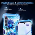 thumbnail image 4 of Casetego for Samsung Galaxy S23 FE 5G Case,Glow in The Dark Three Layer Heavy Duty Shockproof Full Body Protection Hard Plastic Bumper+Soft Silicone Case,Blue Rose, 4 of 8