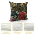 thumbnail image 4 of Fenyluxe Leopard Throw Pillow Cover, Red Rose Pillow Cover Safari Animals Print Cushion Cover for Home Bed Sofa Couch, Rose Flowers Jungle Cheetah Decorative Pillow Cover r Man and Woman 12x12in, 4 of 5