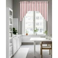 thumbnail image 4 of Red Striped Swag Valance for Windows 56'' x 36'', Red White Stripes Farmhouse Light Filtering Kitchen Curtains Valances for Bathroom/Living Room/Bedroom/Café, Rod Pocket Curtain Panel, 4 of 6