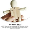 thumbnail image 3 of Juego de 5 piezas de madera con forma de robot embrionario blanco, figuras sin terminar, juguetes de escritorio, manualidades, muñecos de clavija en blanco, 3 of 6