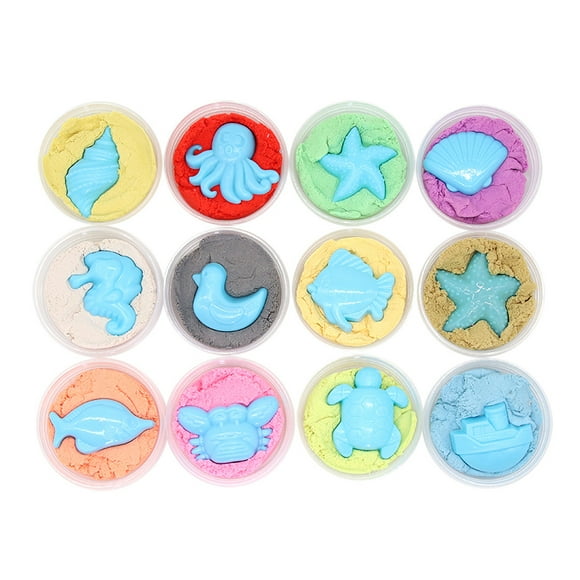 Binwennn DIY Soft Colorful Non-Sticky Sand Mud Set Play& Learn Educational Toy Kids Busy Busy Town Board Game Fridge for Toddlers Gears Building Games for Kids Ages 3-5 Kids Side by Side Battery