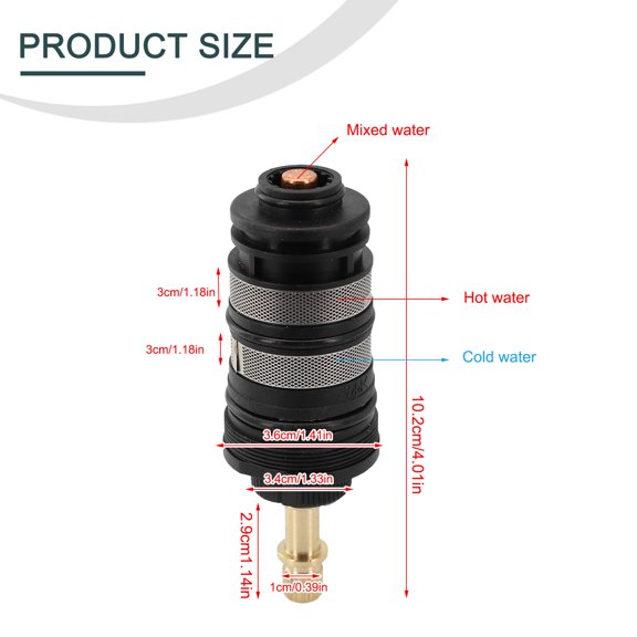 Brass Thermostatic Valve Spool Hot Cold Water Universal Faucet Cartridge Shower Mixer Valve Tap Shower Mixing Valve Repair Kit B Smile Home