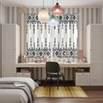thumbnail image 4 of Black White Boho Kitchen Curtains Window Panels, Vintage Ethnic Tribe Abstract Art Retro Insulated Window Treatment Curtain, Grommet Curtains for Bedroom/Living Room/Bathroom, 2 Piece 52"Wx84"L, 4 of 8