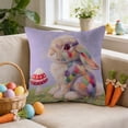 thumbnail image 4 of UP TO 70% OFF! YZEGDCH Easter Bunny Throw Pillow Covers 18x18 Inch Soft Plush Faux Fur Easter Home Decorations for Spring Farmhouse Decor Easter Gift, 4 of 7