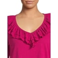 thumbnail image 4 of Terra & Sky Women's Plus Size Smocked Cuff Ruffle Tee, 4 of 5