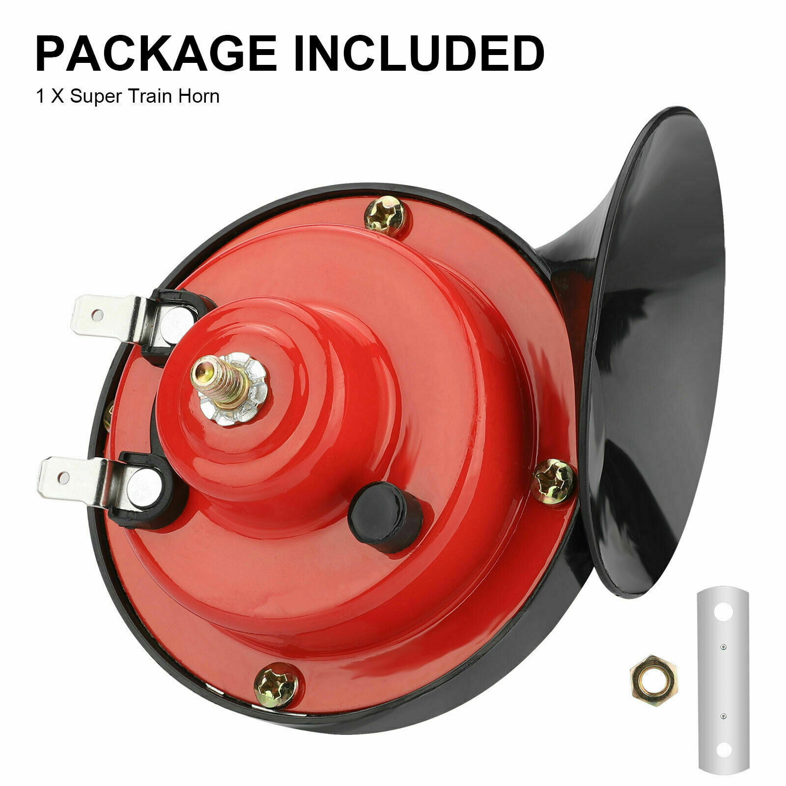 Dazone Super Loud Train Horn For Truck Train Boat car Motorcycle Air Horn,  12V Electric Snail Single Horn 110DB Waterproof 510HZ 