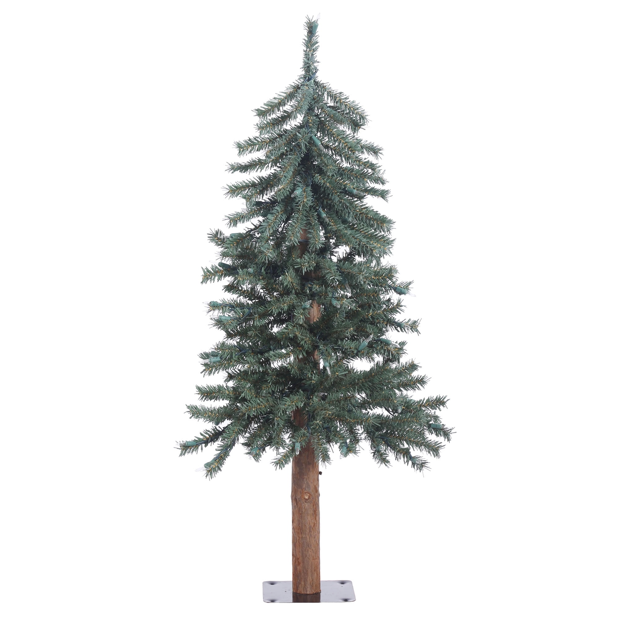 Vickerman Artificial Christmas Tree 3' x 22.5" Natural Bark Alpine Tree