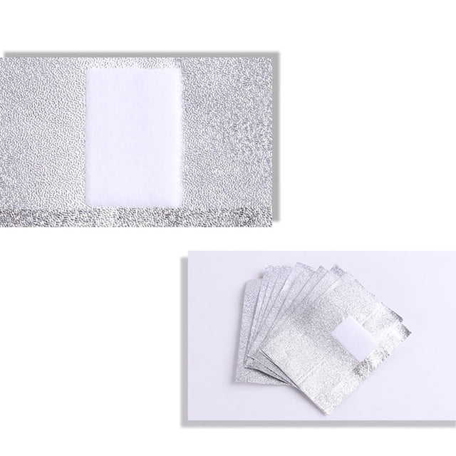 Envolturas de láminas para remoción de u?as, 100 piezas/bolsa Eliminación de removedor de arte de u?as de esmalte en gel de papel de aluminio profesional Remojar EOTVIA NO
