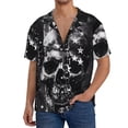 thumbnail image 3 of Haiem Chained Skull Artwork Men's Casual Shirts Short Sleeve Button Down Shirts Fashion Textured Summer Beach Shirt-X-Large, 3 of 7