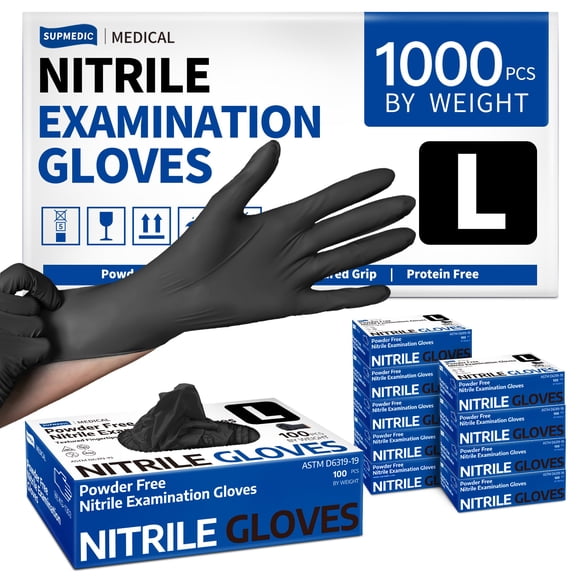 Guantes de nitrilo Supmedic serie SKF de 3.5 mil sin polvo, 1000 unidades