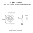 thumbnail image 4 of Rosec Jewels Natural Diamond Heart Stud Earrings for Women (HI-SI Quality) - Footprint Earrings with Screw Back - Ready to Gift, 925 Sterling Silver, 4 of 6