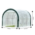 thumbnail image 2 of Walk-In Greenhouse Tunnel, Garden Accessory Tent with 2 Zipper Entry Doors and 6 Roll-Up Windows for Patio Backyard Garden Growing Flower, White, LJ1816, 2 of 7