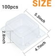 thumbnail image 2 of 100 Count Clear Plastic Food Containers with Lids, Thickened Clamshell Boxes for Sandwiches, Cake, Desserts, Salads, Hamburger, Fruits, Takeout – Disposable & Stackable, 2 of 6