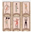 thumbnail image 3 of Ambesonne Vintage Shower Curtain, Circus Acrobats Gymnast, 69"Wx70"L, Pink Beige, 3 of 5