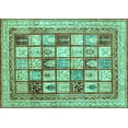 thumbnail image 1 of Ahgly Company Machine Washable Indoor Rectangle Abstract Turquoise Blue Contemporary Area Rugs, 2' x 3', 1 of 4