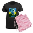 thumbnail image 5 of CafePress - Ukrainian President Zelenskyy Ukraine Flag Pajamas - Women's Short Sleeve Print T-Shirt and Pants Dark Cotton Pajama Set, 5 of 7