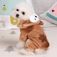 thumbnail image 3 of Brown Bear Dog Costume, Soft Flannel Hooded Pet Jumpsuit, Cute Animal Cosplay Warm Pajama Clothes for Small Dogs Cats, L, 3 of 6