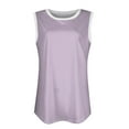thumbnail image 4 of YDKZYMD Casual Tunic Tank Tops for Women Solid Colors Plus Size T Shirts Sleeveless Scoop Neck Camisole Vacation 2024 Trendy Tunic Tops M, 4 of 6