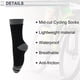 thumbnail image 4 of Calcetines de ciclismo únicos, impermeables y transpirables, anti-fricción, para exteriores, en gris y negro, tamaño L (43-46), neutros y universales, 1 par, patrón a rayas., 4 of 7
