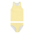 thumbnail image 2 of SGMVNU Girl Tankini Swimsuits with Shorts Tropical Print Two Piece Bathing Suit Adjustable Straps Padded Swimwear (Size 8-9 Years, ww1-Light Yellow), 2 of 4