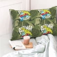 thumbnail image 4 of Honeii Surfing Dinosaur Print Pillow Cases,Plush Throw Pillow Covers,Decorative Pillowcase for Sofa, Couch, Living Room-16"x24", 4 of 6