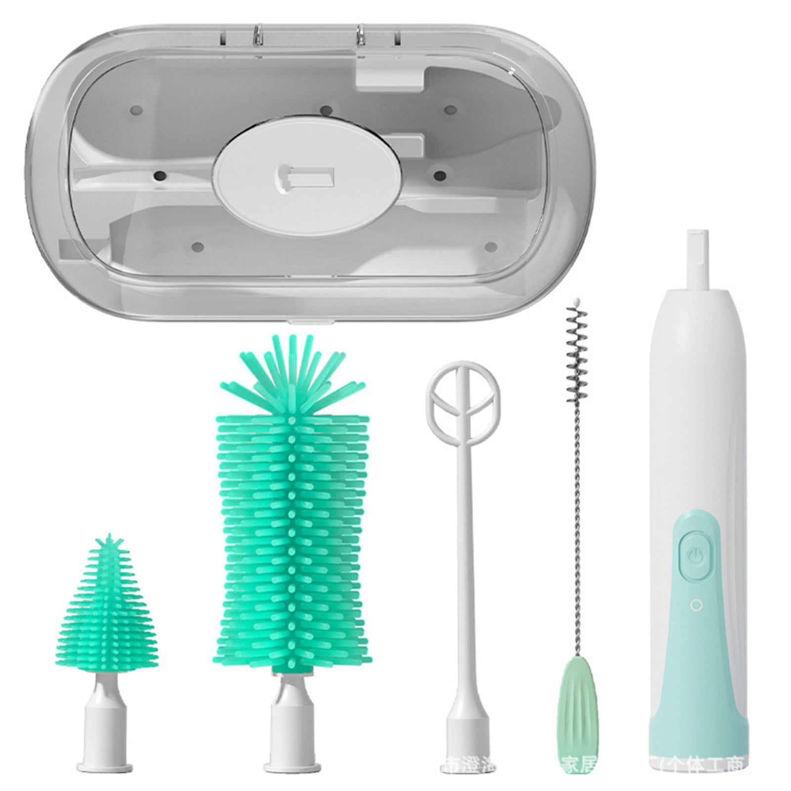The Electric Bottle Brush Comes With A Pacifier Storage Box， for Cleaning Sport Bottles, Baby Bottles, Water Bottles, Coffee Mugs, Wine Decanters