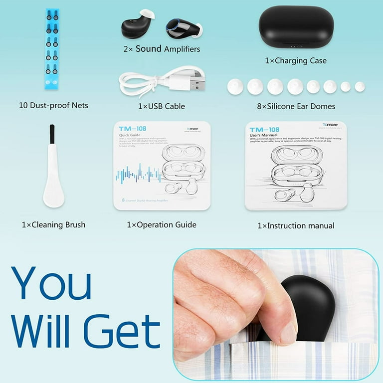 KIBVOE In-Ear Sound Amplifier for Seniors, FDA-Approved, 8 KIBVOE In-Ear Sound Amplifier for Seniors, FDA-Approved, 8