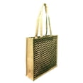 thumbnail image 2 of Eco-friendly Chevron Print Natural Coated Jute Beach Bag Tote, 2 of 2