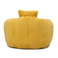 thumbnail image 6 of Giant Bean Bag Chair for Adults, Oversized Lazy Sofa with Footstool and Handle, Faux Fur Shell-Shaped Reading Chair for Living Room Bedroom, Yellow, 6 of 8