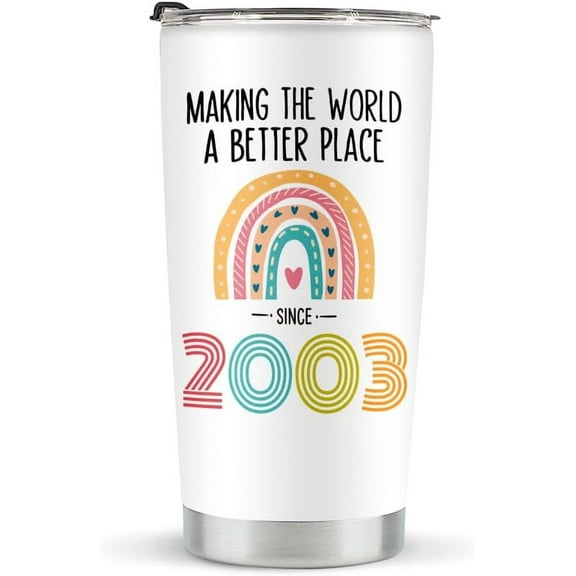 21st Birthday Gifts for Her, Tumbler 20 oz Stainless Steel Vacuum Insulated Tumblers, 2003 Birthday Gifts for Girls, 21 Year Old Birthday Gifts, 21st Birthday Gift Ideas, 21st Birthday Tumbler