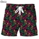 thumbnail image 1 of HX pantalones cortos bohemios para hombre, ropa deportiva con estampado de algas marinas, tortuga Polinesia, con bolsillos elásticos, para playa Fivean unisex, 1 of 2