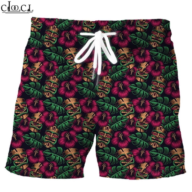 HX pantalones cortos bohemios para hombre, ropa deportiva con estampado de algas marinas, tortuga Polinesia, con bolsillos elásticos, para playa Fivean unisex