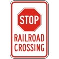 thumbnail image 1 of Stop Railroad Crossing Sign Traffic Signs Metal Tin 8 x 12 Inch for Home or Work, 1 of 3