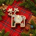 thumbnail image 2 of CuiLiyq Christmas Wooden Candlesticks Decoration, Santa Reindeer Shape Candlesticks for Table Mini Centrepiece Decor, for Home Holiday Party Ornament (Reindeer), 2 of 6