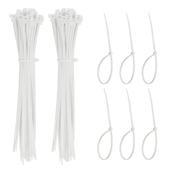 Zip Ties Plastic Cable Ties, Self-Locking Wire Zip Tie 8 Inch - (1000 Pack, White)
