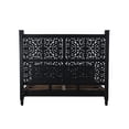 thumbnail image 5 of Taran Designs Monte Floral Carved Solid Wood King Panel Bed in Black, 5 of 6