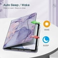 thumbnail image 3 of Fintie Folio Case for iPad Pro 11-inch (M5) 2025 / (M4) 2024, Multi-Angle Viewing Soft TPU Cover with Pocket & Pencil Holder, Lilac Marble, 3 of 11