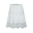 thumbnail image 3 of Women White Lace Mini Skirt Low Rise Half Underskirt Ruffle Pleated Layered Flowy Short Skirts Bed Skirt Wrap around Girls Sequin Skirt Linen Skirt Midi Skirt with Pockets Pleated Skirt plus Size, 3 of 8