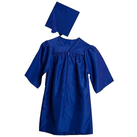 

Women Set Suit Kindergarten Graduation Gown Cap Tassel Shiny Robe Gown Charm Blue