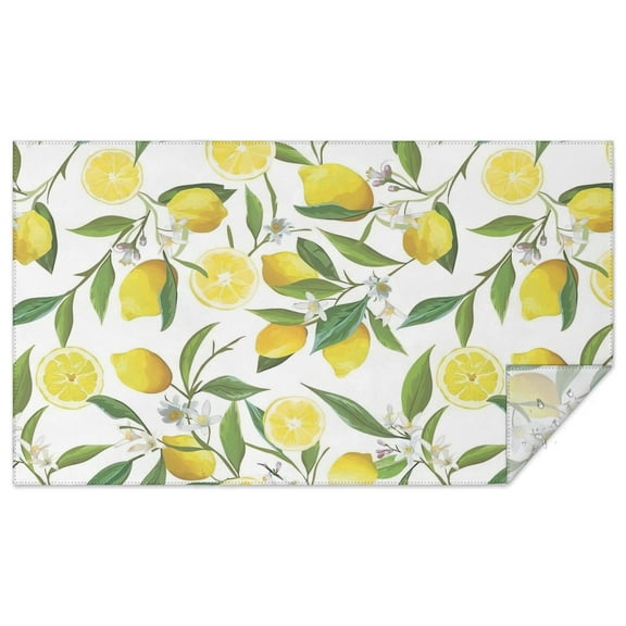Rectangle Waterproof Lemon Tablecloth Reusable Washable Weight Fabric Table Covers for Restaurant,Picnic,Indoor and Outdoor Dining 60 Inch X 102 Inch