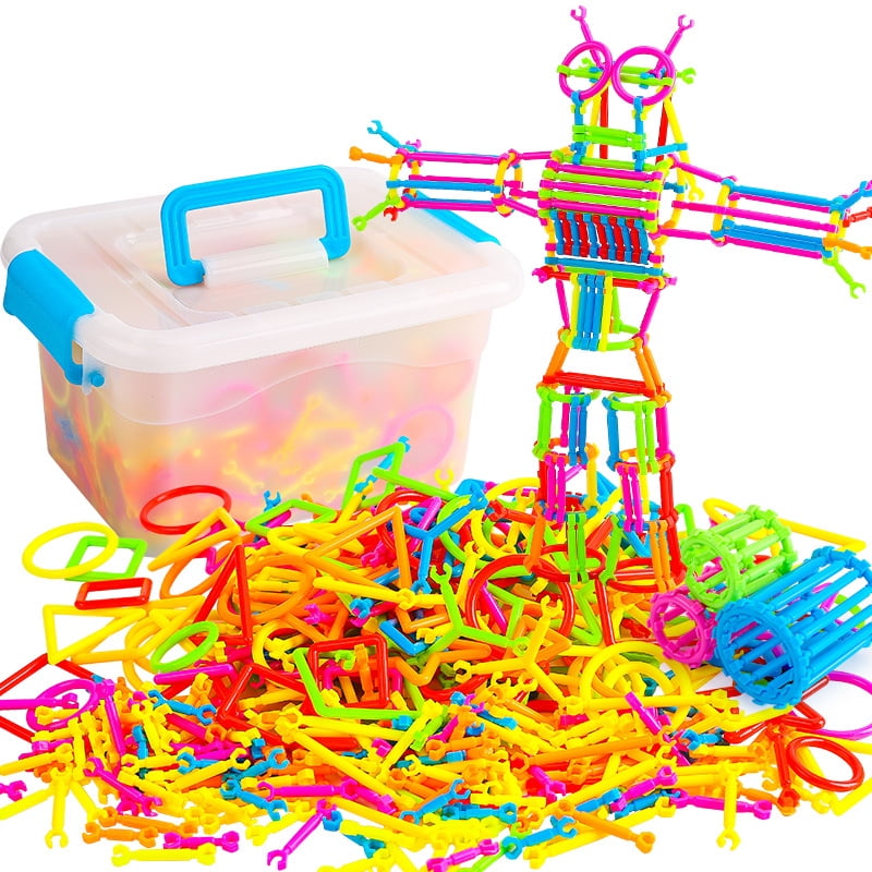 1000 PCS Building Toy Building Blocks Bars Different Shape Educational Construction Engineering Set 3D Puzzle, Interlocking Creative Connecting Kit, Building Construction Toys A Great STEM Toy