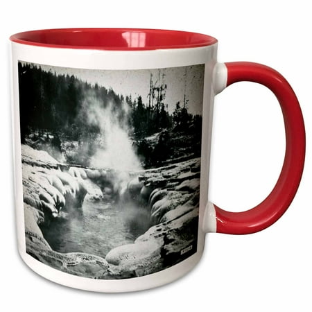 

3dRose Vintage Yellowstone National Park Geysers Victor Animatograph Co. 6 - Two Tone Red Mug 11-ounce