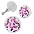 thumbnail image 2 of 4 Pcs Watercolor Butterflies Knobs for Kitchen Cabinet Cupboard Dresser Bookcase Drawer Pulls Handles Round Home Decor, 2 of 5