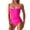 AO15-Hot Pink, variant on Women'S Underwire One Piece Swimsuits Tummy Control Sweetneck Ruched Bathing Suit Color Block Swimwear Full Coverage Slimming Swim Suit Army Green 2XL